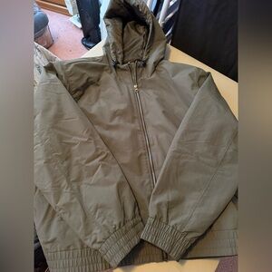 Olive Green Hooded Men's Jacket light weight